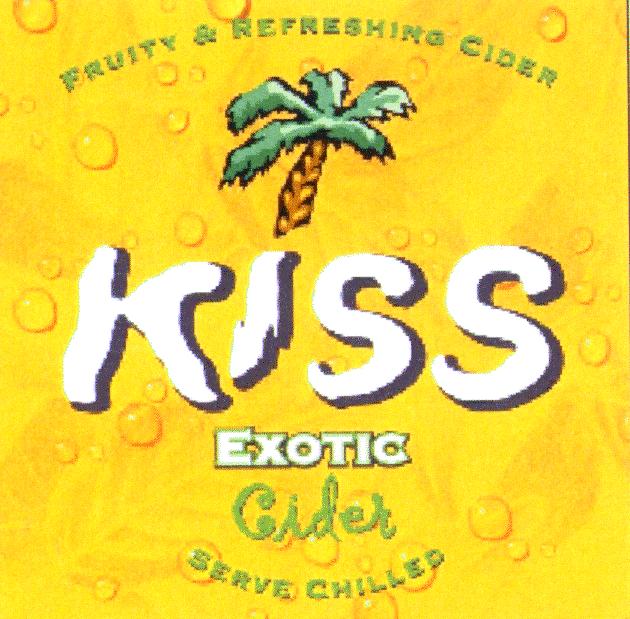 Prekės ženklas: KISS EXOTIC Cider FRUITY & REFRESHING CIDER SERVE CHILLED